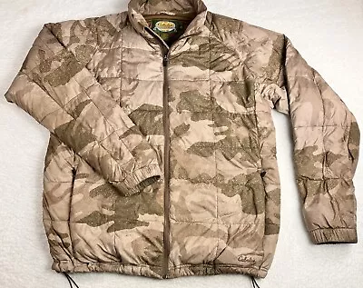 EUC Vintage Cabelas Camo Jacket Coat Down Puffer Xl. 100% Polyester. • $59.97