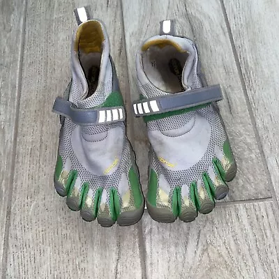 Vibram Five Finger W345 Barefoot Shoes Bikila Gray Green Womens EU 38 Size 8 • $44.99