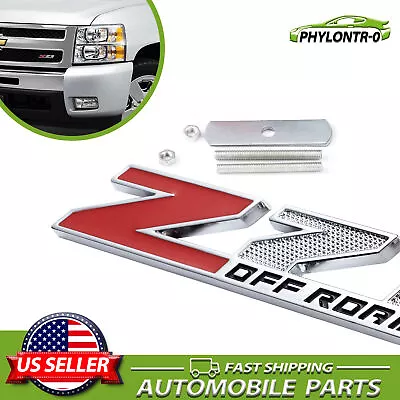 Front Badge For Silverado Sierra Z71 Offroad Grille Emblem With Fitting Screws • $12.79