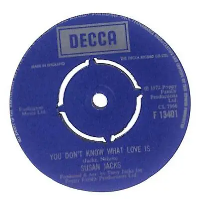 $12.35 • Buy Susan Jacks You Don't Know What Love Is UK 7  Vinyl Record 1973 F13401 Decca EX