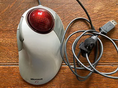 Microsoft Trackball Explorer USB PS2 PC Mouse 1.0 Track Ball Ergonomic • £70