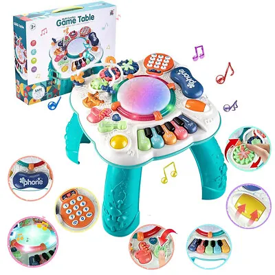 £19.90 • Buy Baby Play Toy Learning Activity Table Piano Drum Phone Musical For Boys Girls UK