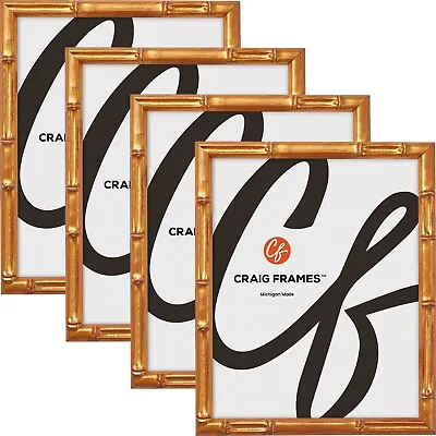 Vintage Bamboo Gold Picture Frame .625  Wide Uncommon Sizes 18x18-24x31 4-Pack • $216.99