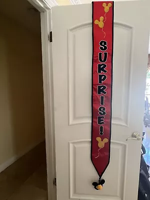 Disney Surprise Your Pal Mickey Mouse Satin Door Sign Sash Birthday Banner 10ft • $19.99