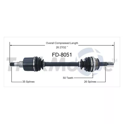 Surtrack Front Passenger Right CV Axle Shaft FD-8051 • $62.63