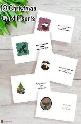 10 X Handmade Christmas Card Inserts A4 Cardmaking Craft • £2