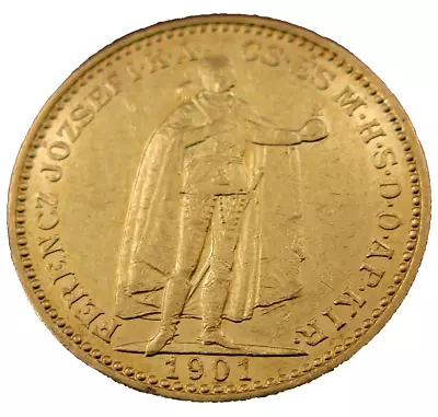 Hungary 1901 Gold 20 Corona AU • $540