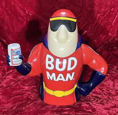 Bud Man Beer Stein With A Solid Head Sunglasses Can Of Budweiser 1993 Mint!🍻🍺 • $49.95