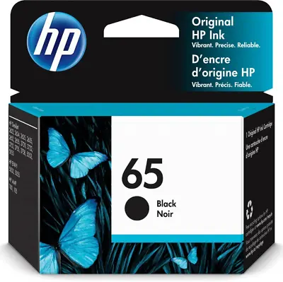 $17.67 • Buy HP 65 Genuine Original Black Ink Printer Cartridge Works With HP Deskjet 2600, 3