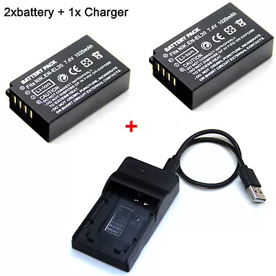 Battery /Charger For ENEL20 Nikon Coolpix A P1000 1 AW1 1 J1 1 J2 1 J3 1 S1 1 V3 • $26.99