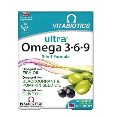 Vitabiotics Ultra Omega-3.6.9 Capsules High Purity Strength Fish Oil - 60 Caps • £9.25