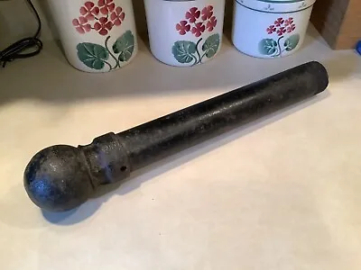 $25 • Buy Vintage Cast Iron Fence Post Topper On Its Original Pipe 20” Long