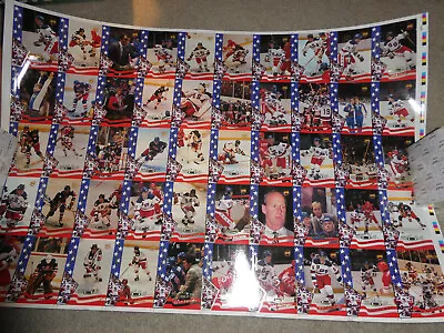 Rare Uncut 1995 Signature Rookies Miracle On Ice 50 Hockey Card Sheet • $179.99