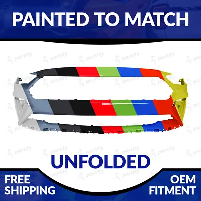 NEW Painted Unfolded Front Bumper For 2018 2019 2020 2021 2022 Ford Mustang • $588.99