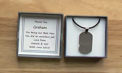 Personalised Best Man Gift Thank You Favour Keepsake Usher Groomsman Dog Tag • £5.99