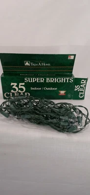 $14.66 • Buy VTG String Super Brights Clear White Christmas Indoor Outdoor Lights 35 Count