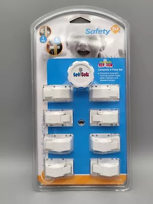 Safety 1st Magnetic Tot Lok Complete 9-PIece Set White 8 Locks 1 Key • $21.50