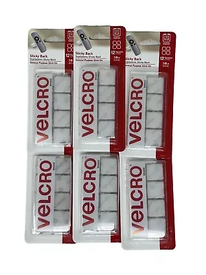 Lot Of 6 ~ Sticky Back Squares Self Adhesive Hook Loop White VELCRO • $16.99