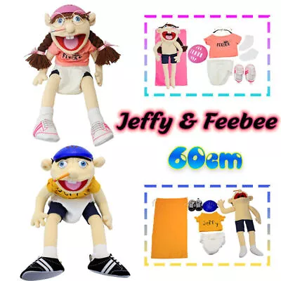 Jeffy Plush Toy Cosplay Jeffy Hat Hand Puppet Game Stuffed Doll Kids Gifts 58cm • $37.99