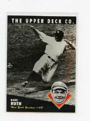  1994 Upperdeck Bat Company 125th Anniversary # 60 Babe Ruth  New York Yankees  • $1.59