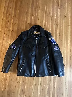 Schott Perfecto 602 Leather Jacket NYPD Police Motorcycle Jacket 70s 80s Mint 42 • $875