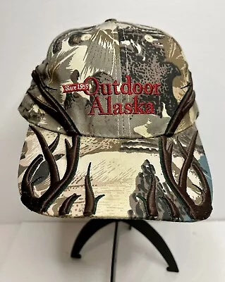 Alaskan Headwear Co. Camouflage ￼ Antlers Outdoor Alaska Cotton Embroidered Hat • $12