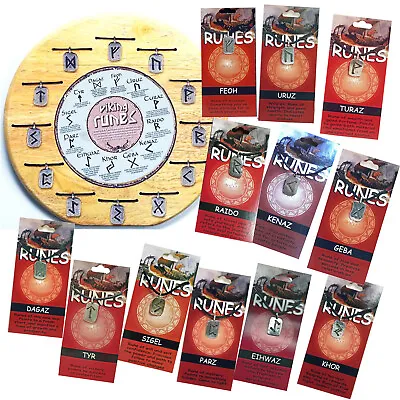 VIKING NORSE PAGAN RUNE SYMBOLS AMULET PENDANTS + STORY CARD & CORD Your Choice • $11.95