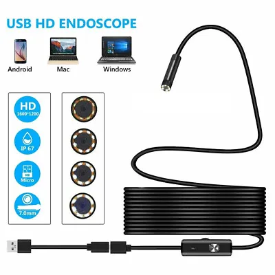 Waterproof USB Endoscope Borescope Snake Inspection Phone Camera Samsung Android • $9.99