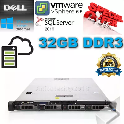 £129.46 • Buy DELL PowerEdge R410 DUAL X5670 2.93Ghz 32GB DDR3 6/IR RAID 2x500GB 3.5  7.2K  