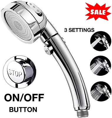 $9.59 • Buy 3 Mode High Pressure Showerhead Handheld Shower Head (ONLY) With ON/Off/Pause