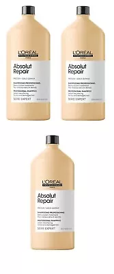 L'Oréal Professionnel Serie Expert Absolut Repair Shampoo 1500ml Pack Of 3 • £86.50