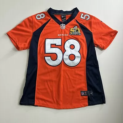 Nike NFL On Field Jersey Youth Boys Large Denver Broncos #58 Von Miller Orange • $29.99