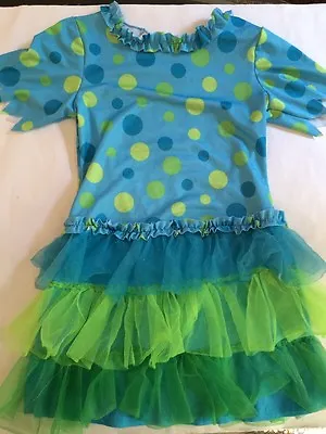 Monster Miss Blue Polka Dot Clown Costume Size 8-10 • $9.86