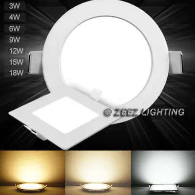 3/4W 6W 9W 12W 15W 18W 20W 25W Dimmable LED Recessed Ceiling Panel Light Fixture • $149.56