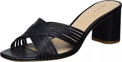 Via Spiga Black Leather Slide Sandals - US Size 8 - FREE SHIPPING! • $40
