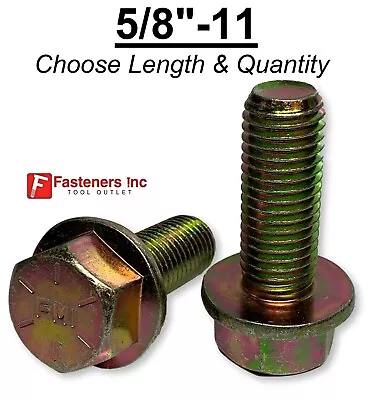 $48.18 • Buy 5/8-11 Grade 8 Flange Frame Bolt Yellow Zinc Plated (All Sizes & Qty's) 5/8 