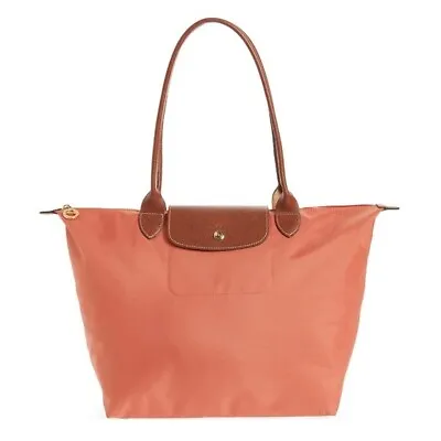 Longchamp Le Pliage Large Pink Canvas Tote Shoulder Bag NWT Foldable Leather • $190