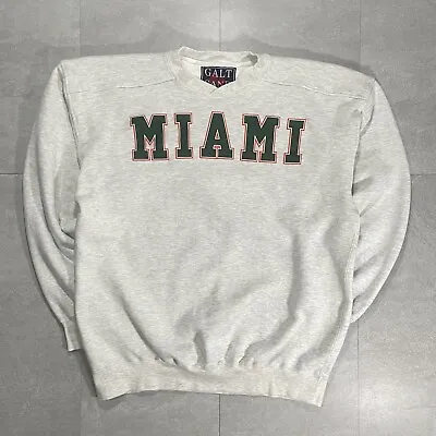 Vintage Miami Hurricanes Crewneck 90s Size XL Galt Sand VTG NCAA Sweatshirt RARE • $40