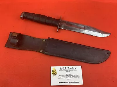 Original WW2 KABAR Fighting Knife USGI Modified Custom Initialed Early Model • $399