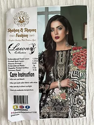 Shahan & Shayan Fashion Unstitched 3 Piece Lawn Suit Black • £17