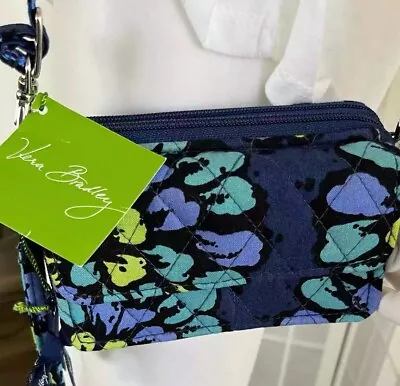 Vera Bradley Indigo Pop All In One Crossbody Wallet Purse Floral Blue  NWT • $28.95