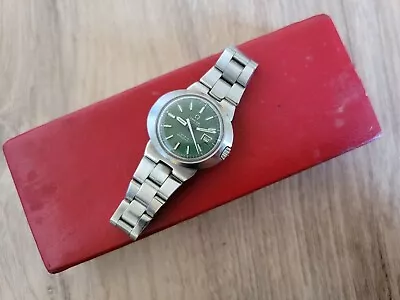 Vintage OMEGA Dynamic Ladies Automatic Watch - Stainless Steel - Green Dial • $285