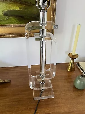 Pierre Cardin Style Vintage Lucite  Table Lamp 22”H (to Socket) Great Condition • $225