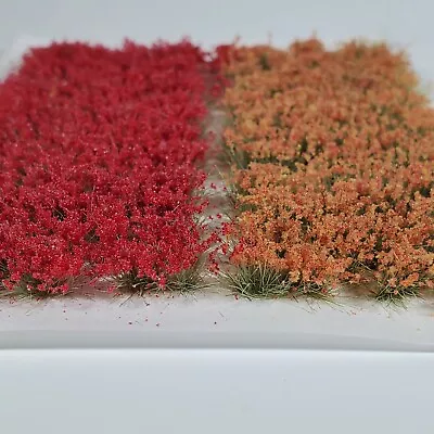 Self Adhesive Static Grass Tufts For Miniature Scenery -Red/Orange Flowers-6mm • $12.49