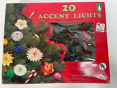 Kmart Trim A Home Vintage 20 Strand Christmas Lights Foil Multi Colored Maple • $14.99