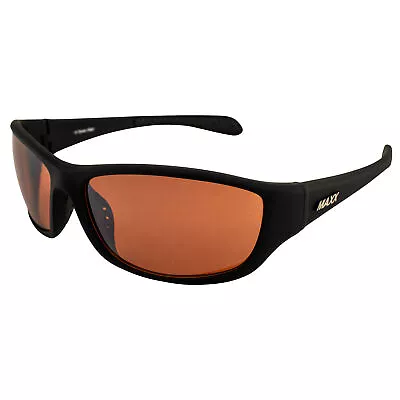 Maxx Major Sport Riding Sunglasses Black Frame Amber HD Lens • $21.99