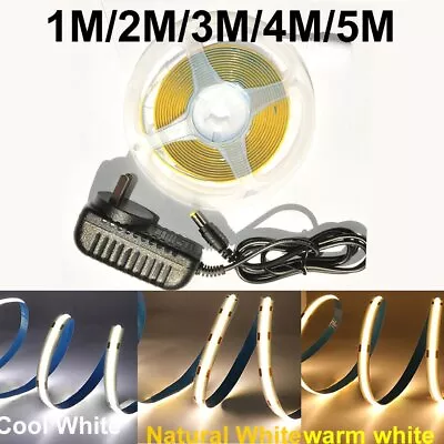 COB LED Strip Lights Flexible Super Bright 5M Warm Natural Cold White For Room • $20.54