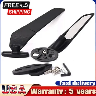 Adjustable Rotating Side Mirrors Rearview Mirrors For Honda Yamaha R1 R3 R25 R65 • $22.99