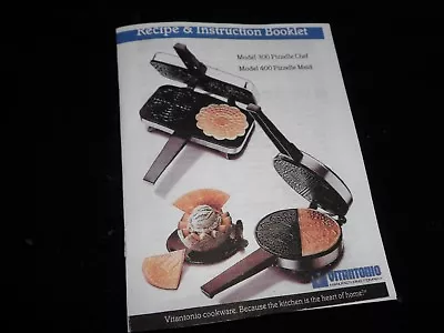 RARE Vitantonio Pizzelle Maid Model 400 Copy Of Manual & Recipes • $10