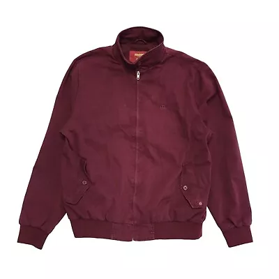 Merc Vintage 90s Burgundy Zipped Bomber Jacket Men's Size Large • £39.99